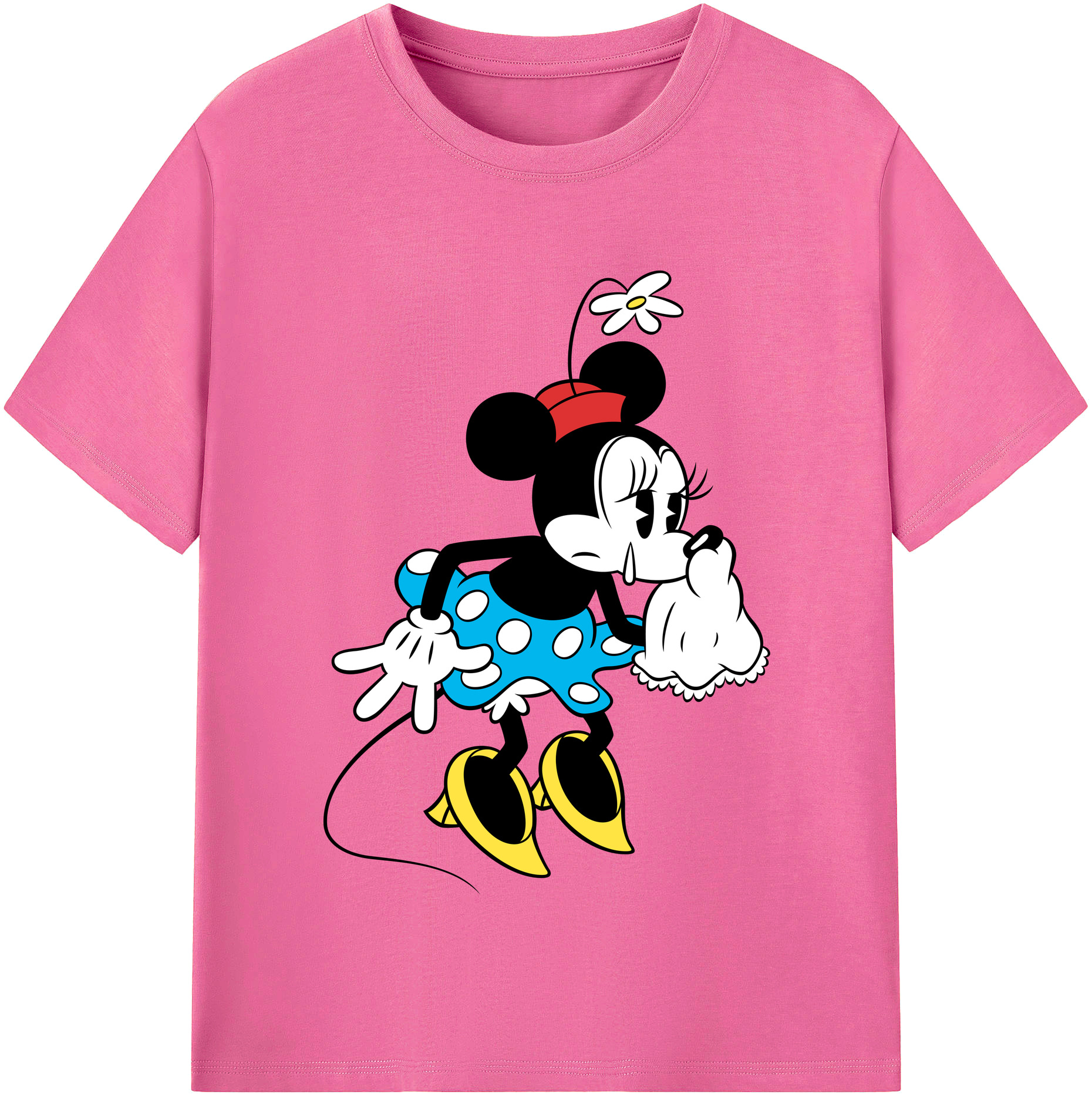 （画像用） ミッキーマウス Mickey Mouse レディースカジュアルプリントTシャツ（綿100％）